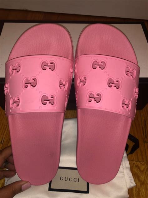 men pink gucci slides|Gucci slides women fit.